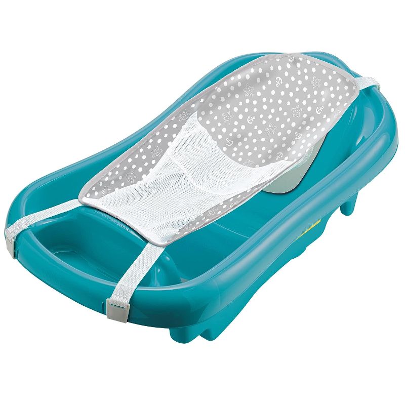 Photo 1 of (SEE NOTES) The First Years Sure Comfort Tub Birth 25 LB The First Years Newborn to Toddler Baby Bath Tub - Convertible 3-in-1 Baby Tub with Removable Sling - Ages 0 to 24 Months - Sure Comfort - Teal
