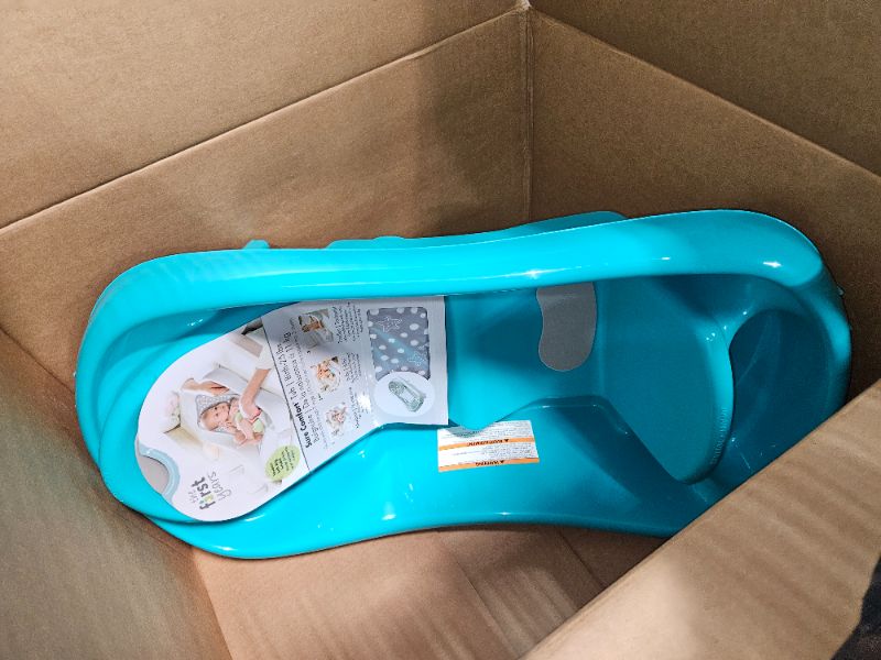 Photo 2 of (SEE NOTES) The First Years Sure Comfort Tub Birth 25 LB The First Years Newborn to Toddler Baby Bath Tub - Convertible 3-in-1 Baby Tub with Removable Sling - Ages 0 to 24 Months - Sure Comfort - Teal
