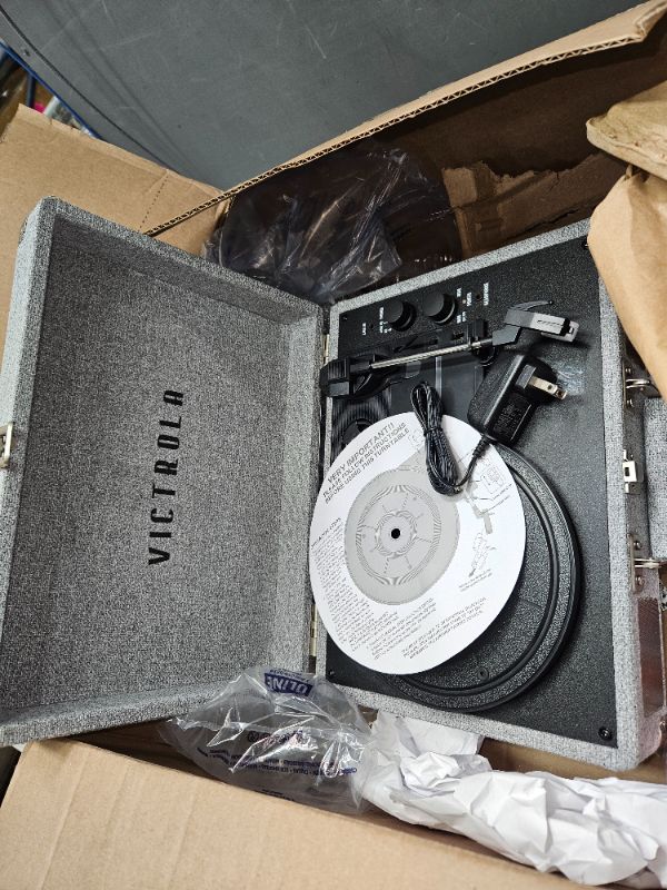 Photo 2 of (SEE NOTES) Victrola Journey+ Signature Bluetooth Suitcase Record Player- Grey
