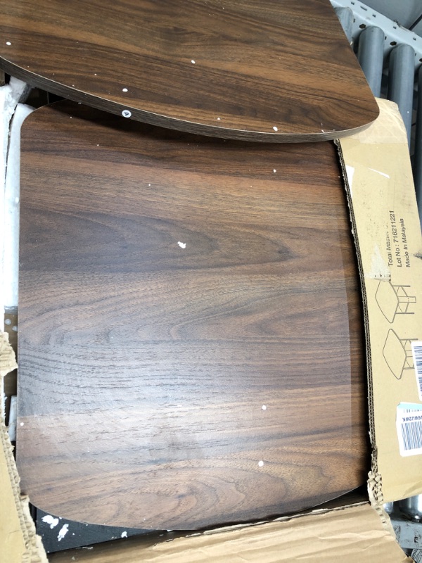 Photo 1 of FURINNO Simple Design 2-Pack End Side Table, Columbia Walnut/Black 2-Pack Columbia Walnut/Black