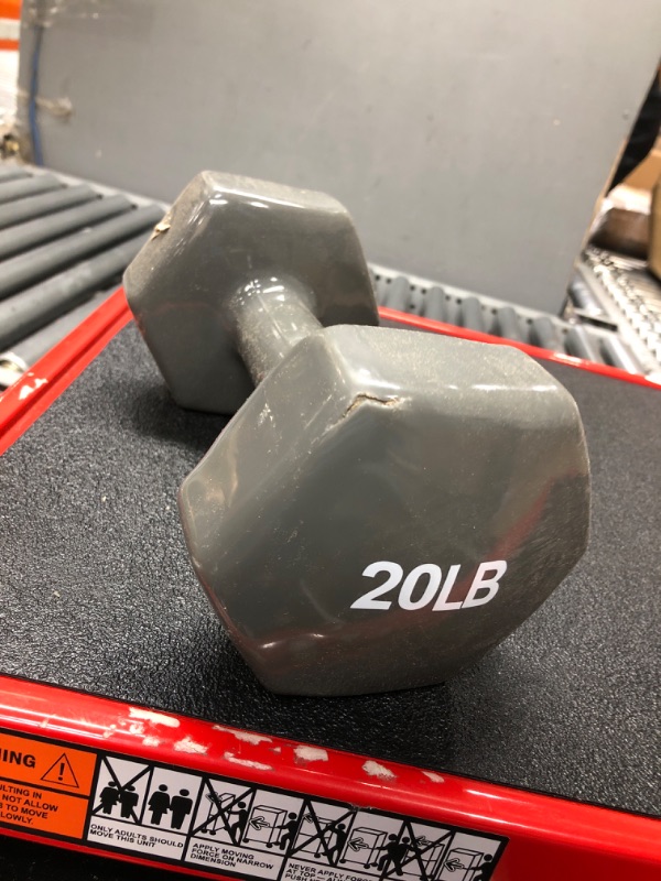 Photo 2 of *FOR PARTS ONLY* DAMAGED
Amazon Basics Vinyl Hexagon Workout Dumbbell Hand Weight 20 Pounds