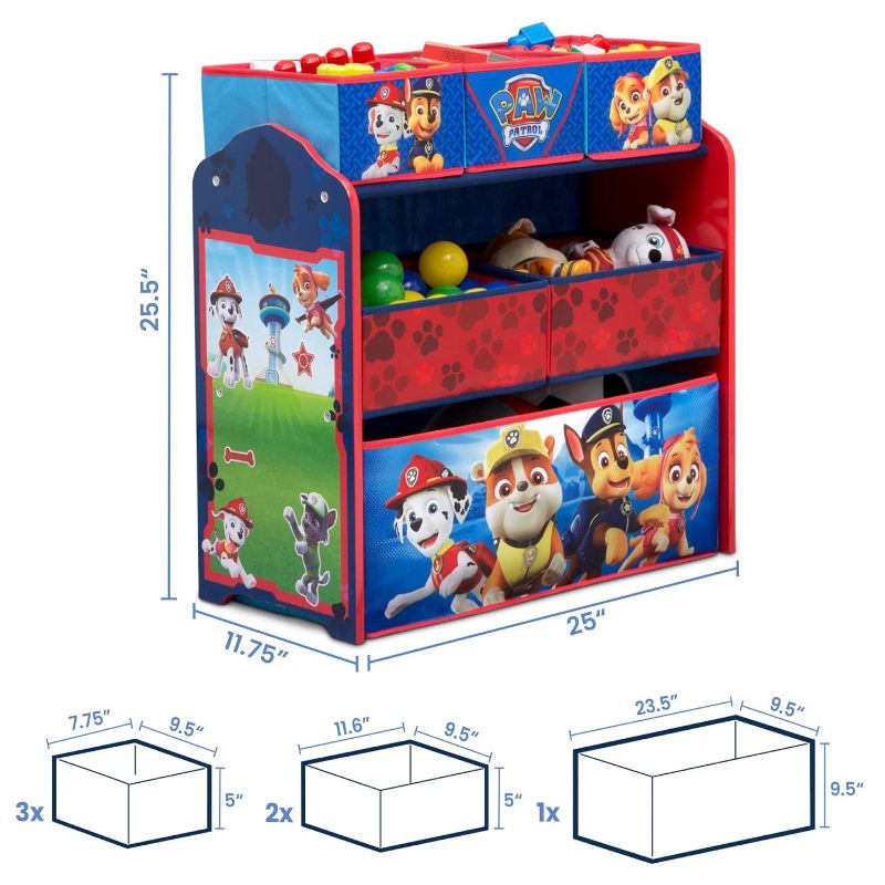 Photo 4 of (READ FULL POST) Delta Children 6 Bin Design and Store Toy Organizer - Greenguard Gold Certified, Nick Jr. PAW Patrol PAW Patrol Rescue Pups