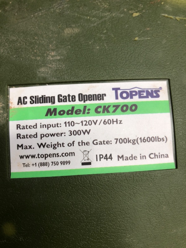 Photo 3 of ***PARTS ONLY READ NOTES***TOPENS CK700 Automatic Sliding Gate Opener Chain Drive Electric Gate Motor f