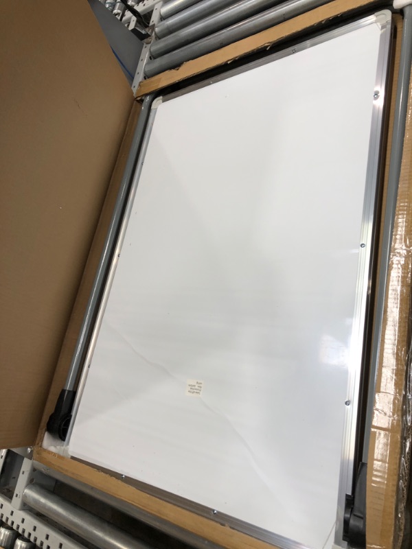 Photo 3 of Dry Erase Board with Stand, Double Sided Magnetic Whiteboard, 24 x 36 Portable Height Adjustable White Board with Aluminium Frame