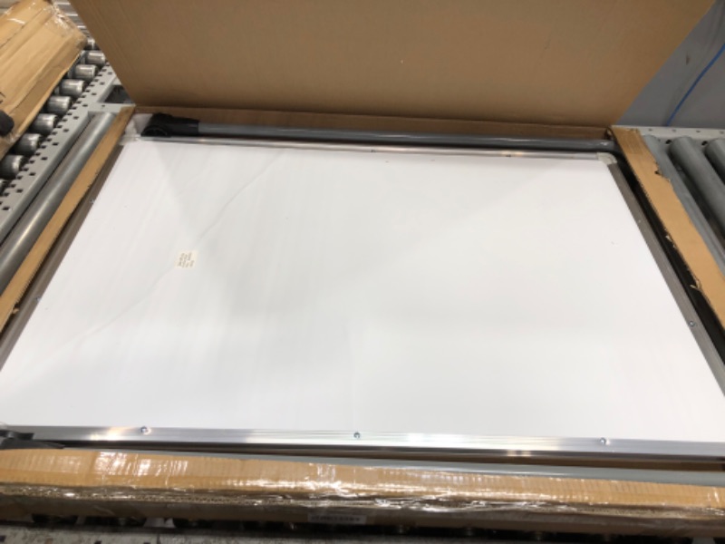 Photo 2 of Dry Erase Board with Stand, Double Sided Magnetic Whiteboard, 24 x 36 Portable Height Adjustable White Board with Aluminium Frame