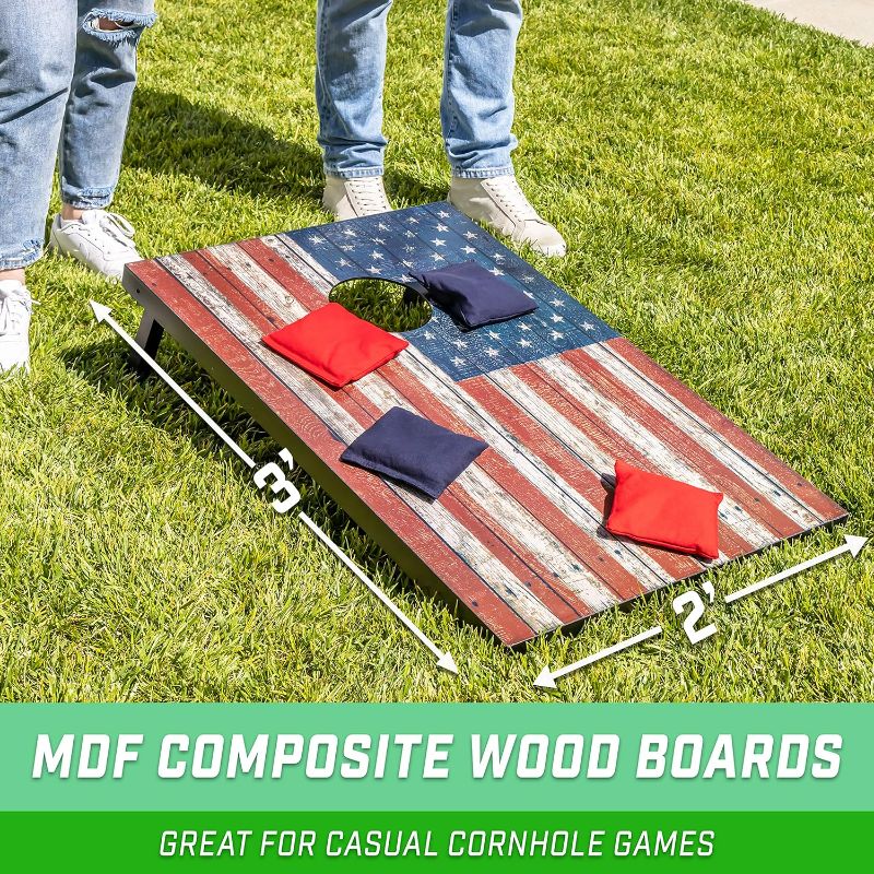 Photo 4 of (READ FULL POST) GoSports Classic Cornhole Set – Includes 8 Bean Bags, Travel Case and Game Rules (Choice of Style) 3’x2’ Rustic