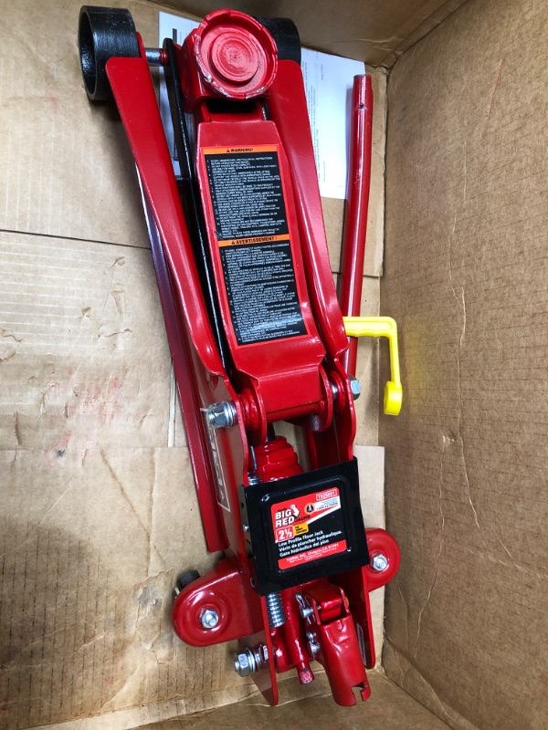 Photo 2 of BIG RED 2.5 Ton (5000 lb) Torin Low Profile Hydraulic Trolley Jack, Red, AT825051R 2.5 Ton (5,000 lb) Steel red