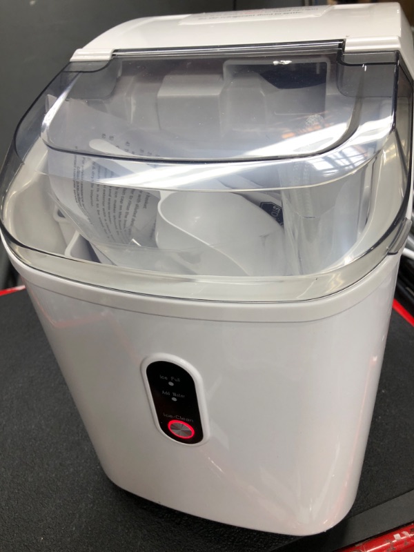 Photo 1 of Nugget Countertop Ice Maker with Soft Chewable Pellet Ice, Automatic 34lbs in 24 Hours,Pebble Portable Ice Machine with Ice Scoop, Self-Cleaning, One-Click Operation, for Kitchen,Office White 34Lbs/24H White 1