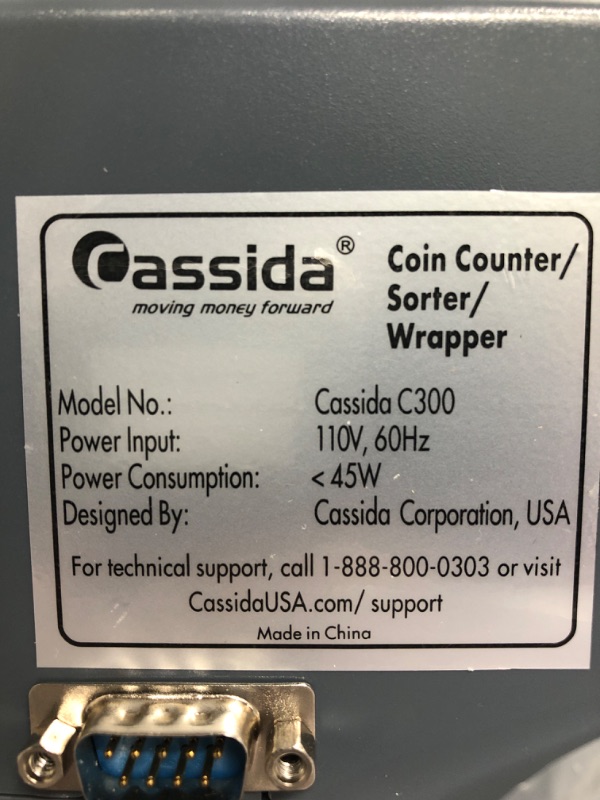 Photo 3 of Cassida C300 Professional USD Coin Counter, Sorter and Wrapper/Roller | 35% Faster Wrapping Coins with Quickload Technology | 300 Coins/Minute | Printing-Compatible | Includes 5 Wrapper Sets