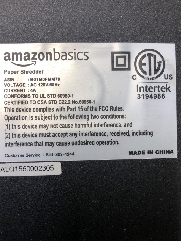 Photo 4 of Amazon Basics 15-Sheet Cross-Cut Paper, CD Credit Card Office Shredder 15 Sheet - original model Shredder