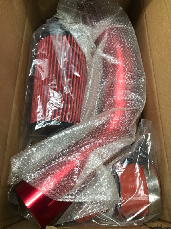 Photo 2 of 4-Inch Tube Cold Air Intake Kit Compatible for Ford F-250 F-350 F-450 F-550 Powerstroke Diesel 6.0L 2003-2007 (Red)