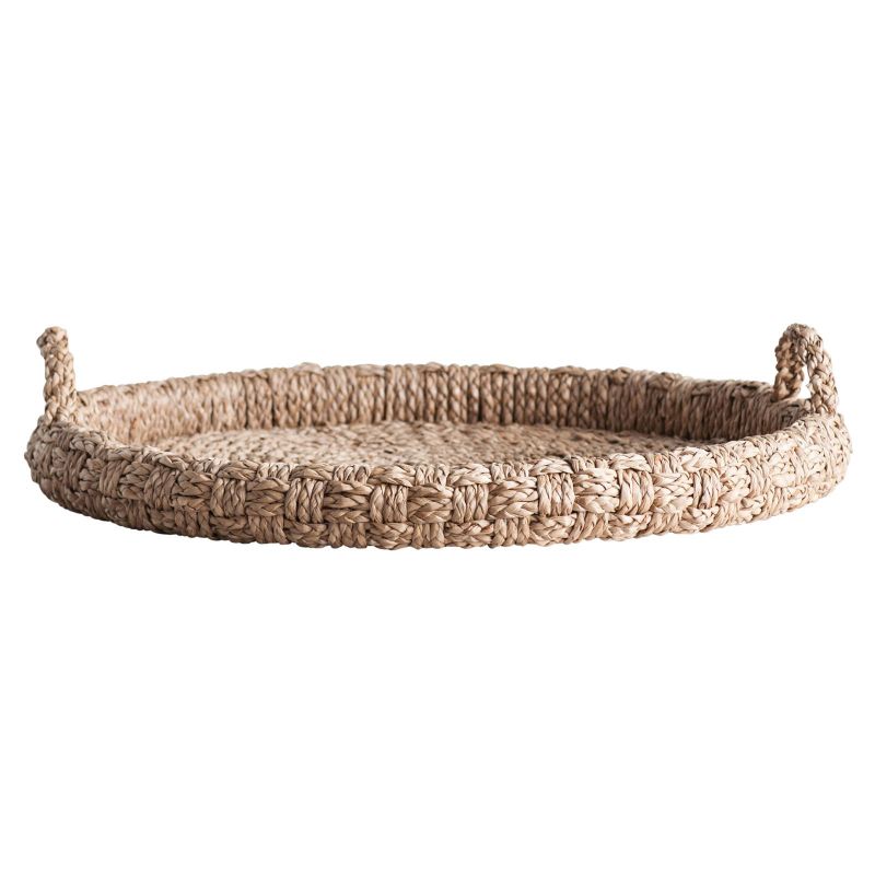 Photo 1 of 29" X 5" Round Braided Bankuan Tray with Handles Natural - Storied Home
