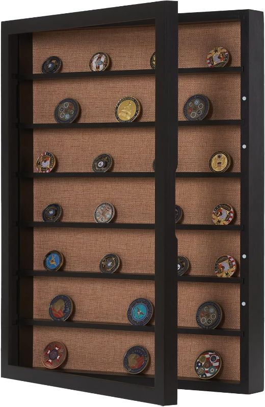 Photo 1 of 18x24 Shadow Box with Shelves and Hinged Door, Extra Large Shadow Boxes Display Cases with Movable Shelves for Coins Medals Bouquet Figures Miniatures-Black 