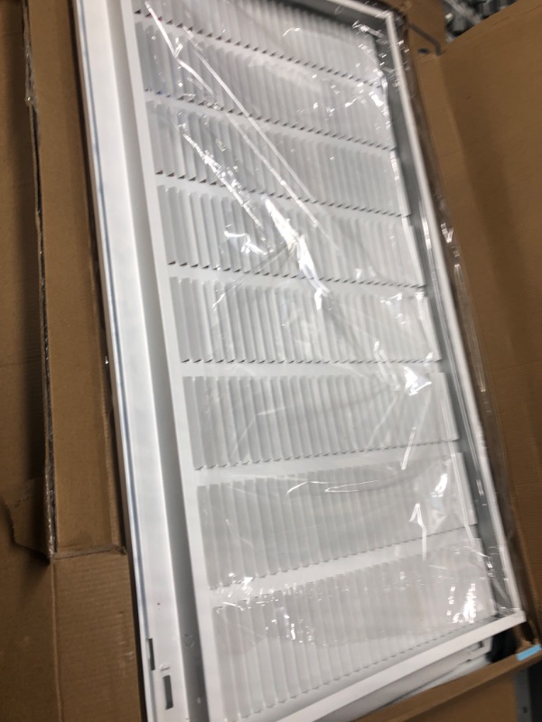 Photo 2 of 10" X 12" Steel Return Air Filter Grille for 1" Filter - Easy Plastic Tabs for Removable Face/Door - HVAC DUCT COVER - Flat Stamped Face -White [Outer Dimensions: 11.75w X 13.75h] White 10 X 12