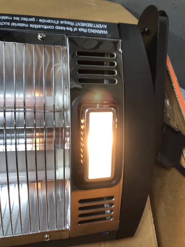 Photo 5 of 2 Packs -Electric Garage Heaters for Indoor Use, 1500W/750W Ceiling Mounted Radiant Heaters with Halogen Light, 90 Degree Rotation, 5 Mode Settings, Space Heater for Garage, Shop, Large Room and Patio