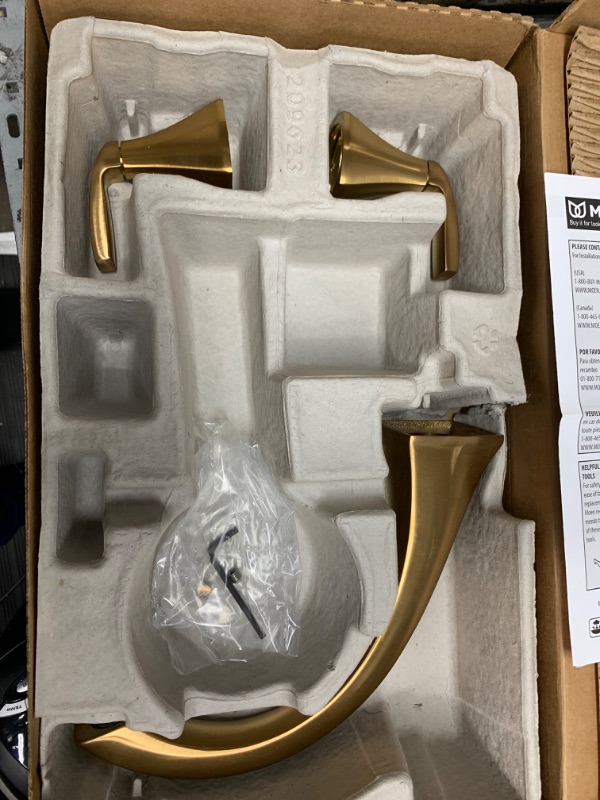 Photo 2 of Moen T693BG Voss Two-Handle Deck Mount Roman Tub Faucet Trim Kit, Valve Required, Brushed Gold