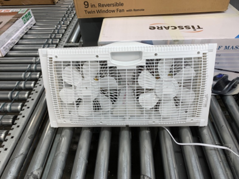 Photo 1 of Shinic 9 Inch Twin Window Fan with Remote, 3 Speeds, 3 Function, Reversible Quiet Air Flow, Kitchen Exhaust Fan with Additional Expandable Panel, 22.5"-37" Fit Household Window Fans for Bathroom