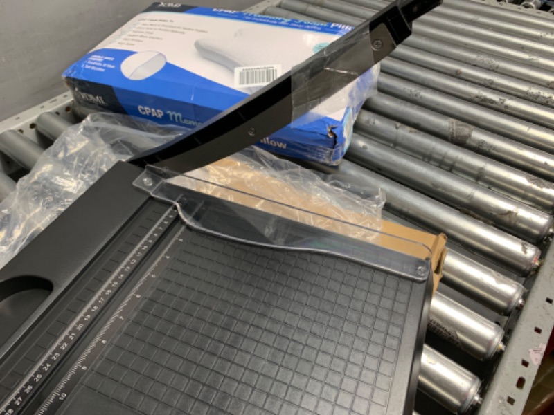 Photo 1 of Paper Cutter,Paper Slicer with Safety Guard, 12" Cut Length Recycled Bypass Paper Trimmer with 15 Sheets Capacity?Guillotine Paper Cutter with Self-Sharpening Blade