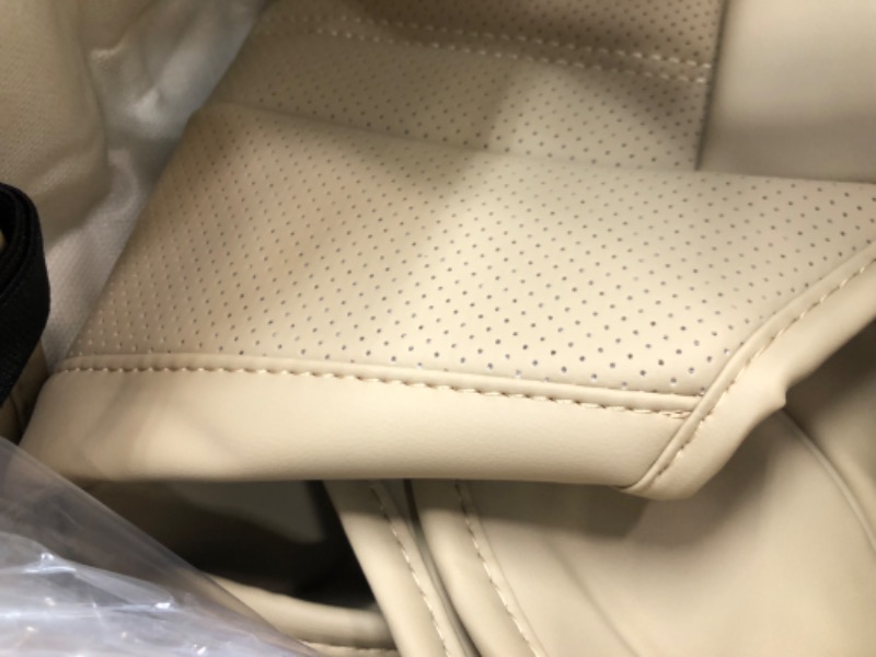 Photo 2 of FEELON 2 Pieces ZC Car Seat Covers Front Bottom Seat Cushion Covers, Waterproof Nappa Leather, Anti-Slip and Wrap Around The Bottom, Universal Auto Interior Fit for Sedans SUV Pick-up Truck, Beige