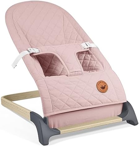 Photo 1 of ANGELBLISS Baby Bouncer, Portable Bouncer Seat for Babies, Infants Bouncy Seat with Mesh Fabric, Natural Vibrations (Pink)