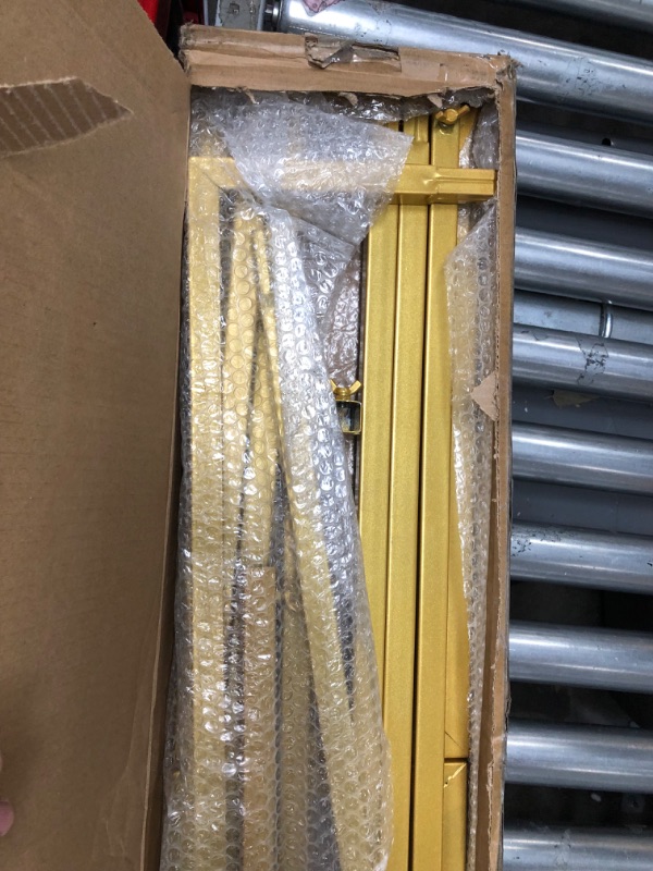 Photo 1 of Fomcet 8FT x 8FT Backdrop Stand Heavy Duty with Base, Gold Portable Adjustable Pipe and Drape Backdrop Stand Kit, Square Metal Arch Party Frame for Wedding Birthday Parties Banquet Decorations 8 x 8 FT(HxW) 8FT-Gold-C