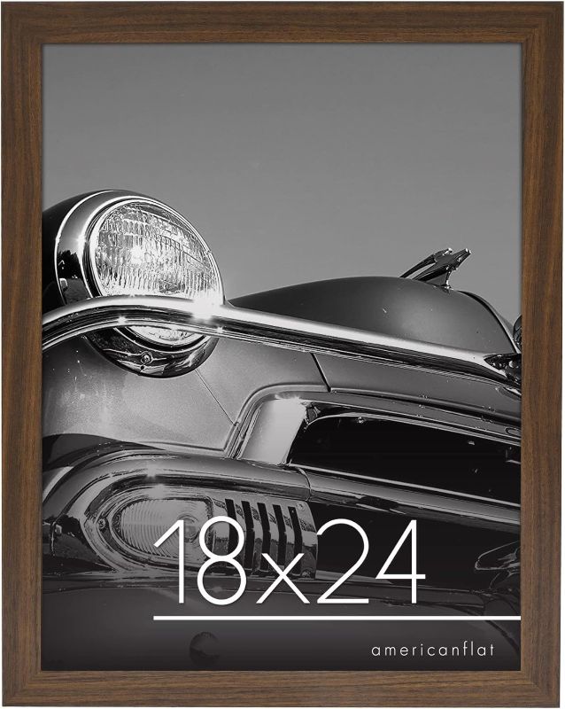 Photo 1 of 18x24 Poster Frame in Mahogany - Composite Wood with Polished Plexiglass - Horizontal and Vertical Formats for Wall with Included Hanging Hardware