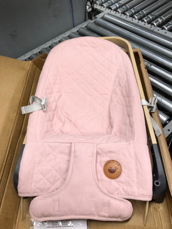 Photo 2 of ANGELBLISS Baby Bouncer, Portable Bouncer Seat for Babies, Infants Bouncy Seat with Mesh Fabric, Natural Vibrations (PINK)
