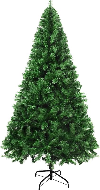 Photo 2 of  Christmas Tree 6FT - Artificial Holiday Christmas Pine Tree with 800 PVC Branch Tips, Easy Assembly, Indoor Xmas Full Tree for Office Home Store Party Decoration