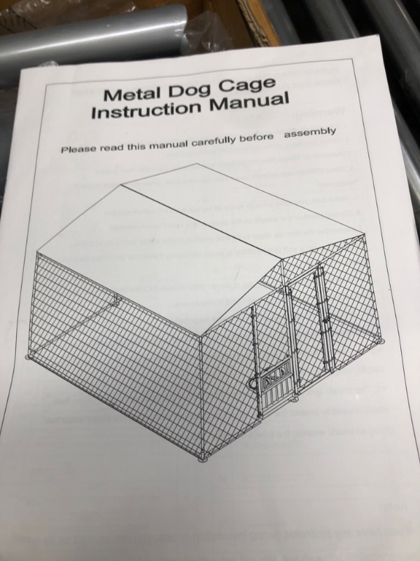 Photo 2 of ***PARTS ONLY*(** Outdoor Dog Kennel Heavy Duty Outdoor Fence Dog Run, Anti-Rust Dog Cage with Waterproof UV-Resistant Cover