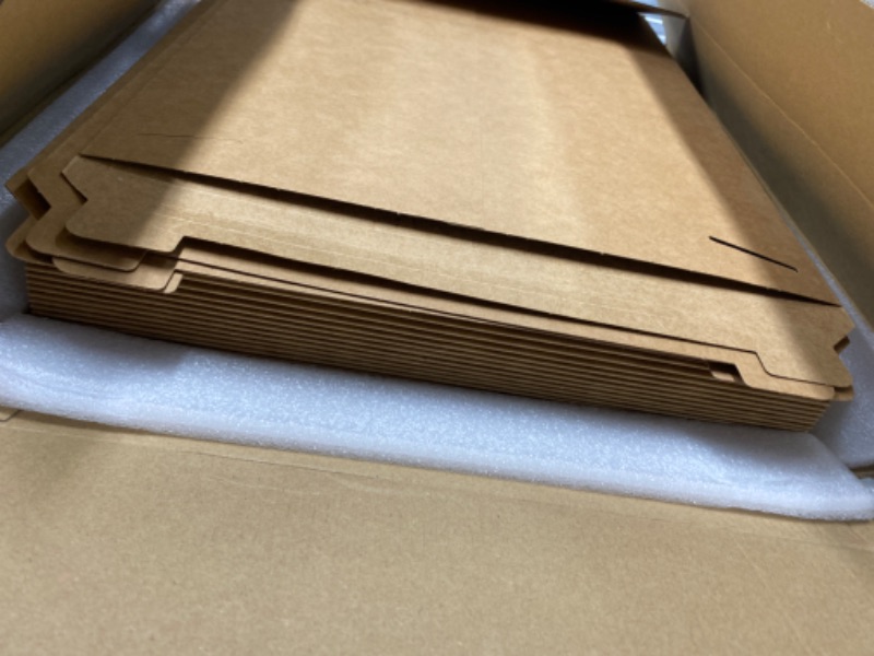 Photo 3 of 25 Pack Kraft Brown Rigid Mailers, Bulk Cardboard Envelopes for Shipping Documents, Photos (13 x 18 In)