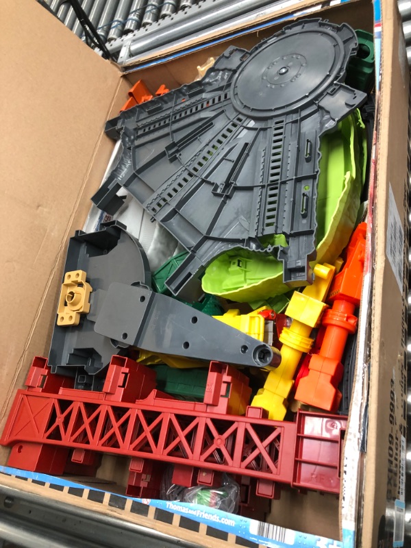 Photo 1 of Fisher-Price Thomas and Friends Multi-Level Train Set with Thomas and Percy Trains plus Harold and 3 Cranes, Super Tower?