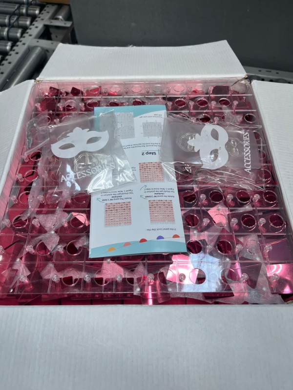 Photo 1 of ***USED - LIKELY MISSING PARTS***
HOUSE OF PARTY Pink Shimmer Wall Backdrop for Valentine's Day - 24 Pcs Square