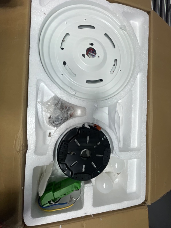 Photo 2 of ***SEE NOTES*** Hunter Fan Dempsey Low Profile Indoor Ceiling Fan with LED Light and Remote Control, Metal, Fresh White, 44 Inch
