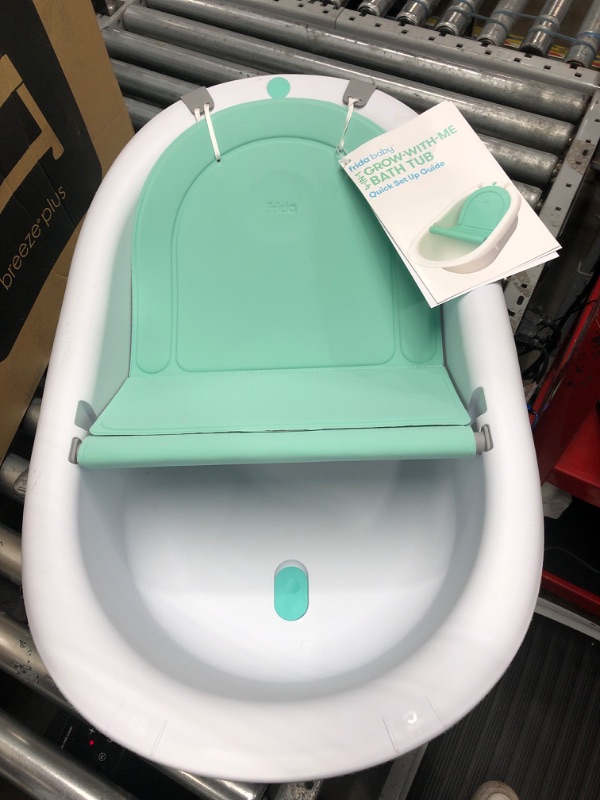 Photo 2 of 4-in-1 Grow-with-Me Bath Tub by Frida Baby Transforms Infant Bathtub to Toddler Bath Seat with Backrest for Assisted Sitting in Tub