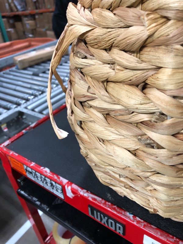 Photo 4 of 12 in. x 16 in. Water Hyacinth Round Basket