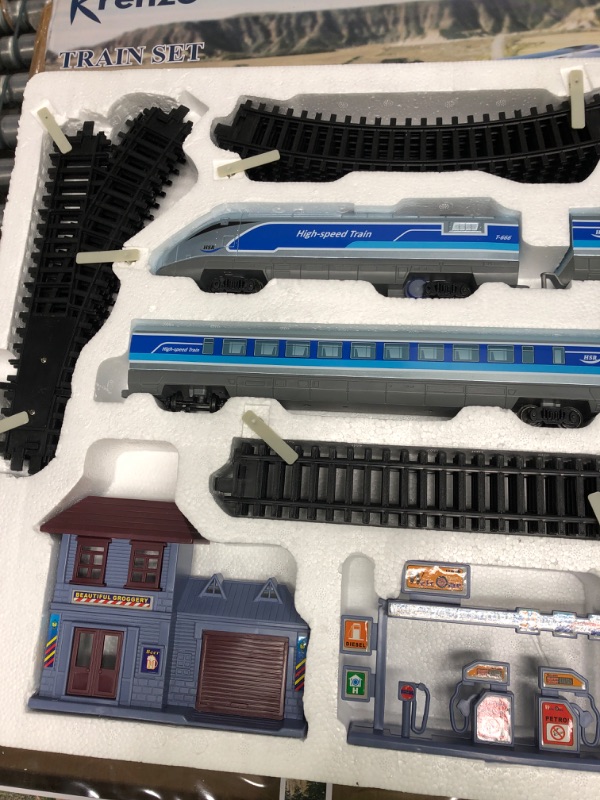 Photo 3 of Electric Train Set for Kids - Battery Operated Train Toy with Tracks, Sounds & Light