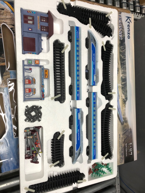 Photo 3 of Electric Train Set for Kids - Battery Operated Train Toy with Tracks, Sounds & Light