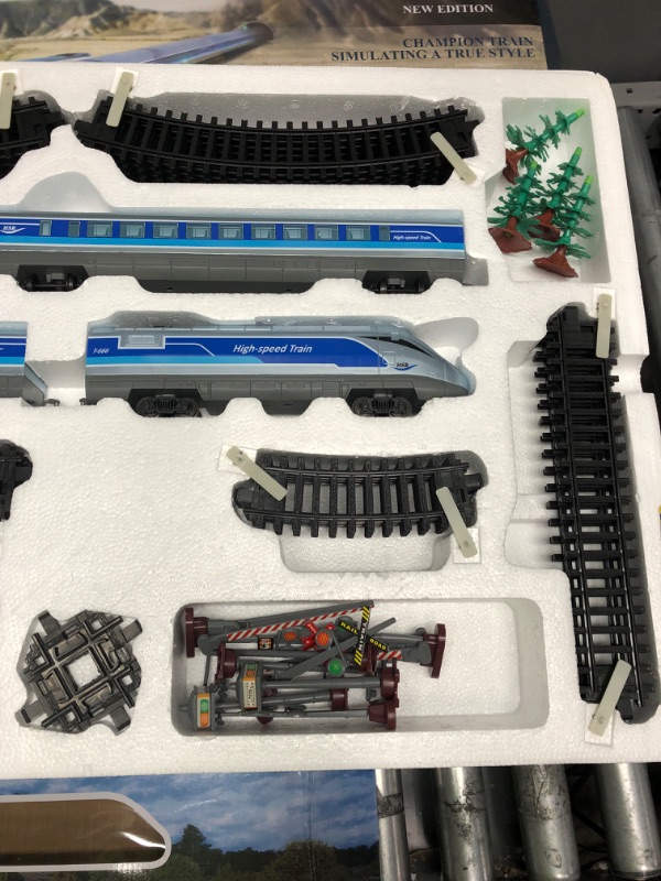 Photo 2 of Electric Train Set for Kids - Battery Operated Train Toy with Tracks, Sounds & Light