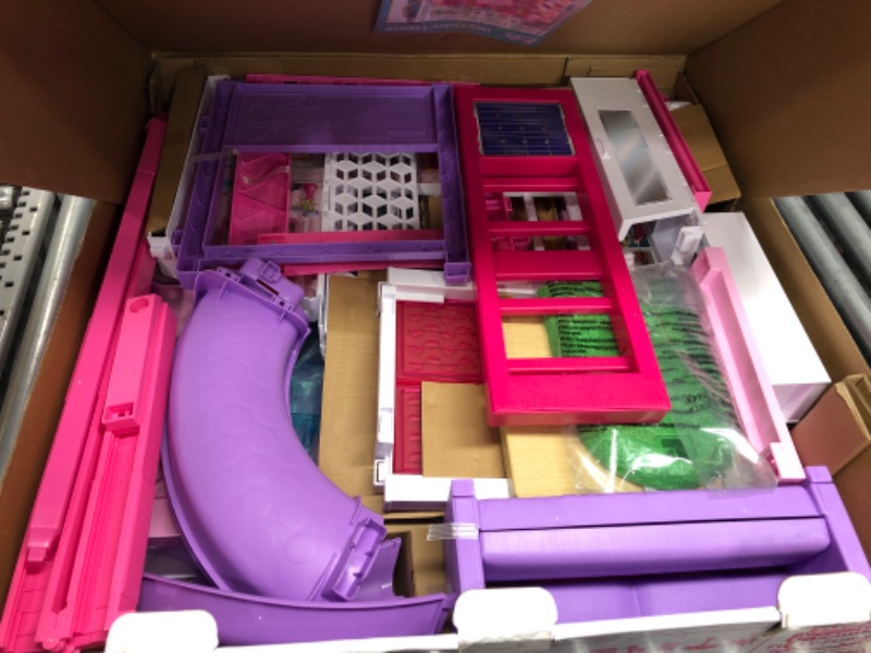 Photo 1 of Barbie DreamHouse Dollhouse with 70+ Accessories, Working Elevator & Slide, Transforming Furniture, Lights & Sounds Wheelchair Accessible Elevator