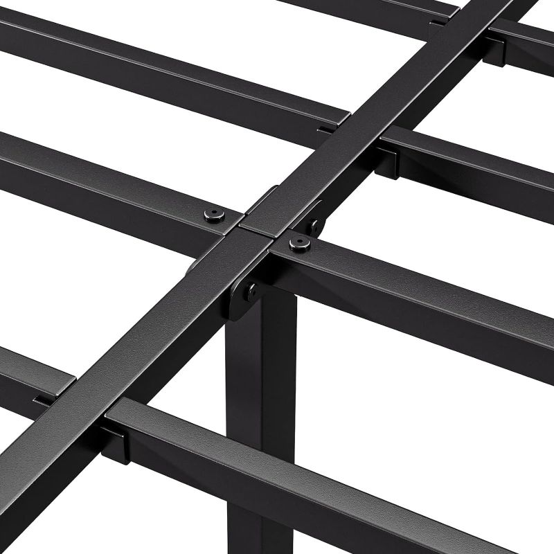 Photo 4 of (READ FULL POST) Neslime 18 Inch Full Size Bed Frame No Box Spring Needed, Heavy Duty Metal Platform 