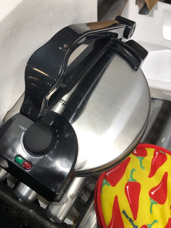 Photo 4 of 10inch Roti Maker by StarBlue with FREE Roti Warmer - The automatic Stainless Steel Non-Stick Electric machine to make Indian style Chapati, Tortilla, Roti AC 110V 50/60Hz 1200W SB-SW2093