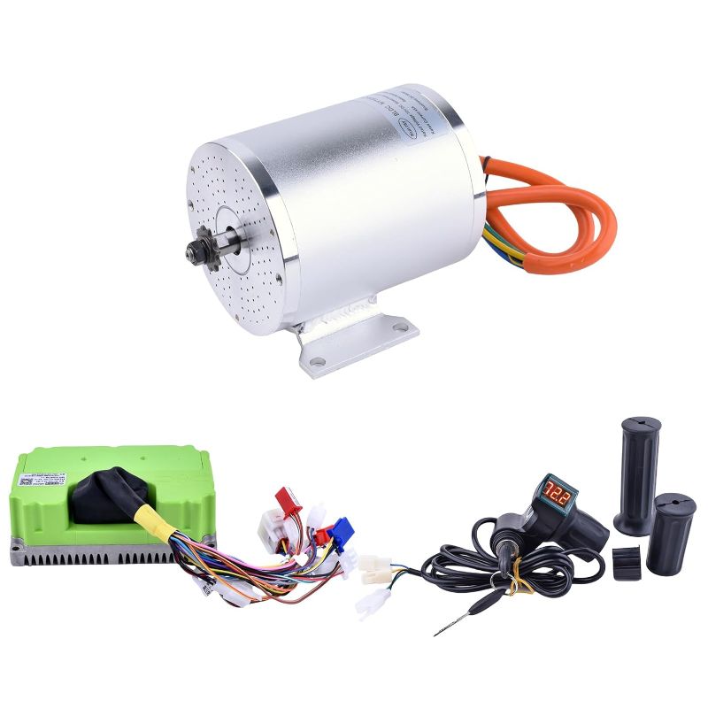 Photo 1 of Electric DC Motor 72V 3000W Motor Kit with 48V-72V Brushless Controller and Half Twist Throttle for Go-Carts Programmable Brushless Controller with Temperature Sensing Functio (72V 3000W)