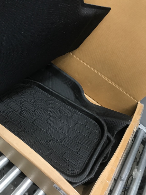 Photo 3 of OtriFowd Tesla Model Y Floor Mats 2023 2022 2021 2020 Model Y 7-Seater Floor Mats + Trunk Mats + Lower Trunk Mats, Waterproof Anti-Slip Floor Mat Custom Fit for Tesla Model Y Accessories (7pcs) 7pcs(Floor Mats+Trunk Mats) Model Y(7 seater)