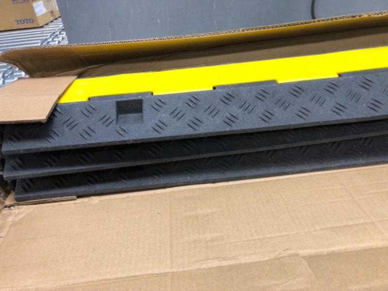 Photo 2 of 3* Cable Protector Ramps 2 Channel Rubber Electrical Wire Cover Guard Speed Bump,Black, Yellow
