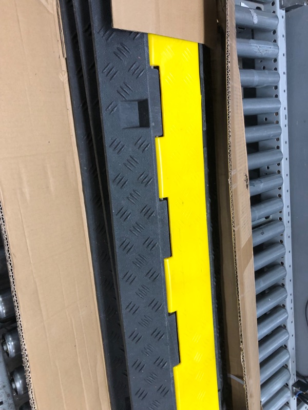 Photo 3 of 3* Cable Protector Ramps 2 Channel Rubber Electrical Wire Cover Guard Speed Bump,Black, Yellow
