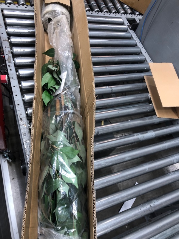 Photo 1 of OAKRED Artificial Ficus Tree, 5FT Fake Tree with Natural Wood Trunk, Fluffy Faux Tree, Fake Silk Plant for Home Decor Indoor Office Porch, Set of 1