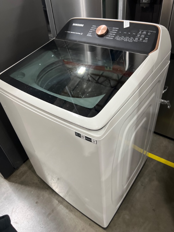 Photo 2 of Samsung 5.5 cu. ft. Extra-Large Capacity Smart Top Load Washer with Super Speed Wash in Ivory
