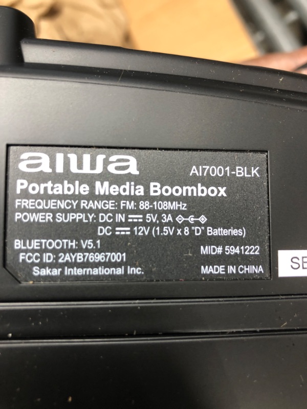 Photo 2 of Aiwa portable dvd player with bluetooth
