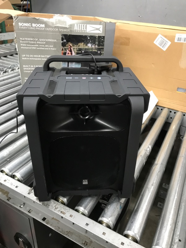 Photo 2 of Altec Lansing Sonic Boom - Waterproof Bluetooth Speaker with Phone Charger, IP67 Outdoor Speaker, 3 USB Charging Ports, 50 Foot Range & 20 Hours Battery Life