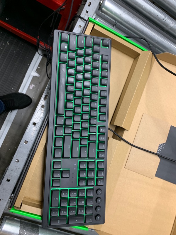 Photo 2 of Razer Ornata V3 Gaming Keyboard: Low-Profile Keys - Mecha-Membrane Switches - UV-Coated Keycaps - Backlit Media Keys - 10-Zone RGB Lighting - Spill-Resistant - Magnetic Wrist Wrest - Classic Black